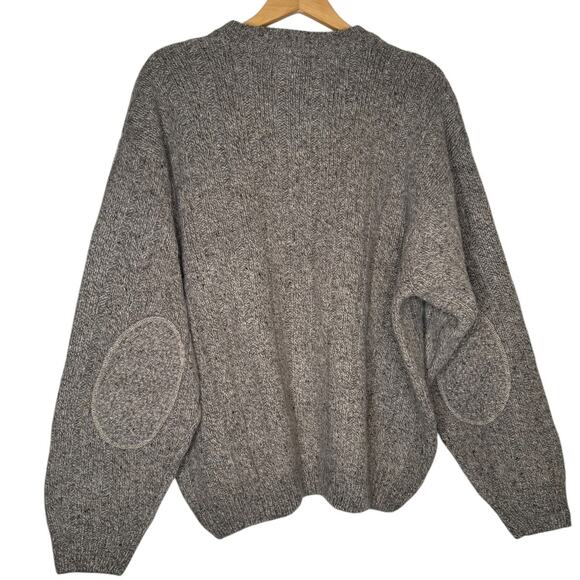 Orvis Deadstock Mens Pure Chunky Wool Elbow Patch Sweater Size XXL Brown NEW - Picture 2 of 10